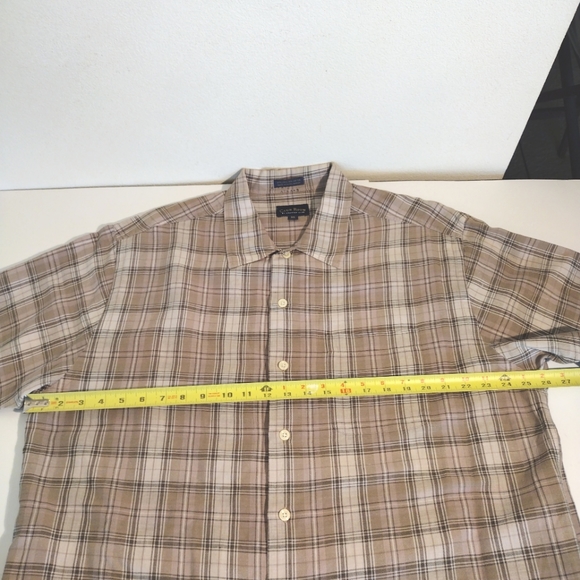 MEN'S Club Room Charter Club Short Sleeve Button Down Plaid Shirt Extra … - Picture 5 of 9